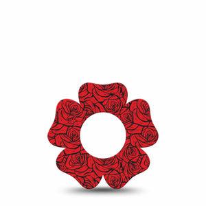 ExpressionMed Roses Freestyle Libre, Libre 2 Plus, and Abbott Lingo Flower, Single Tape Valentines roses Decorative Adhesive Tape for CGM