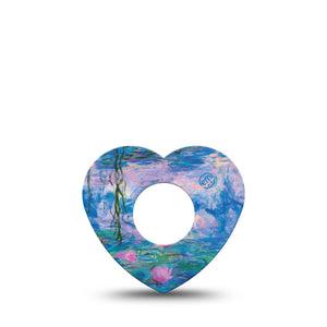 ExpressionMed Monet Water Lilies Infusion Set Heart Shape Tape 5-Pack Tape Monet Garden, Plaster Continuous Glucose Monitor Design