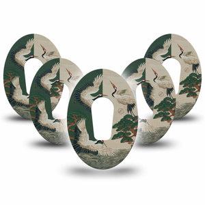 ExpressionMed Tapestry Cranes Dexcom G6, 5-Pack Woven cranes Best Covers for CGM