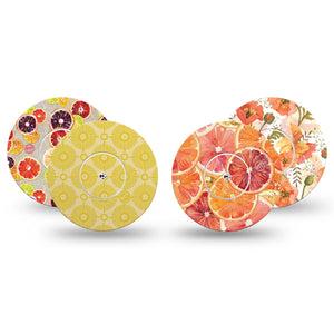 ExpressionMed Citrus Crush Freestyle Libre, Libre 2 Plus, and Abbott Lingo, tape and sticker  bright fruit graphic Adhesive Tape for CGM