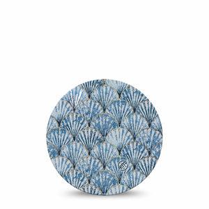 ExpressionMed Seashells Dexcom G7 Overpatch, Dexcom Stelo Glucose Biosensor System, Single Tape Neutral Blue Sea Shells, Overlay Tape CGM Design