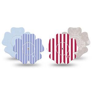 ExpressionMed Washed Classics Freestyle Libre, Libre 2 Plus, and Abbott Lingo Flower, tape and sticker  vintage patriotic design Best Covers for CGM