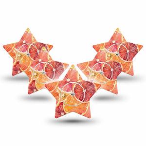 ExpressionMed Oranges Freestyle Libre, Libre 2 Plus, and Abbott Lingo Star, 5-Pack Tape and 5-Pack Sticker Watercolor blood oranges Waterproof Sensor Cover for Continuous Glucose Monitor
