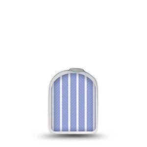 ExpressionMed Blue Stripes Omnipod Sticker, Pod Surface Sticker White and blue pin stripes Fixing Ring Tape For Insulin Pump