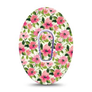 ExpressionMed Painter’s Cosmos Dexcom G6, Single Tape and Single Sticker Muted tone florals Sensor Cover for Continuous Glucose Monitor