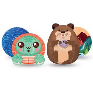 ExpressionMed River Retreat Variety Pack Freestyle Libre 3 and Libre 3 Plus Sticker and Tape  River Animals, Vinyl Sticker and Tape Pairing CGM Design