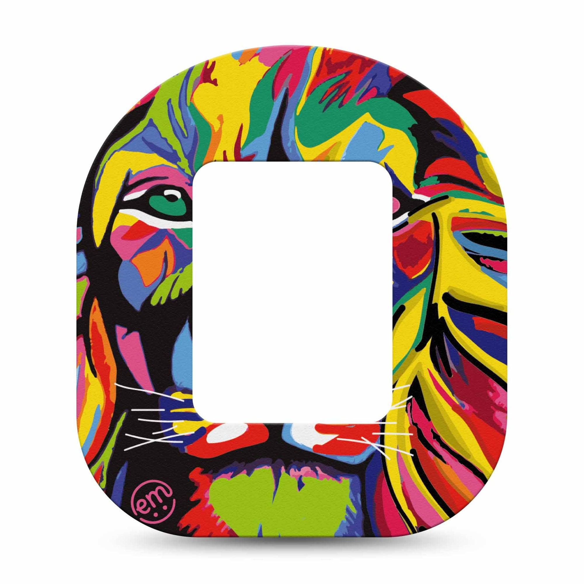 ExpressionMed Majestic Lion Tandem Mobi Tape, Single, Colorful Lion Pump Adhesive Tape Design,
