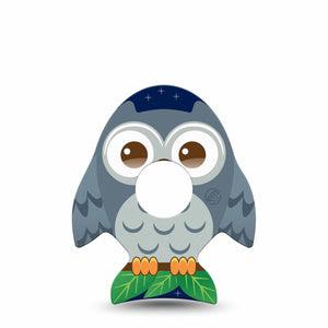 ExpressionMed Hootie the Owl Freestyle Libre 3 Evolve Shape Tape Single Halloween Illustrated Owl Patch CGM Design