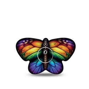 ExpressionMed Rainbow Butterfly Freestyle Libre 3 and Libre 3 Plus Sticker and Tape  Pride Inspired Butterfly, Vinyl Sticker and Tape Pairing CGM Design