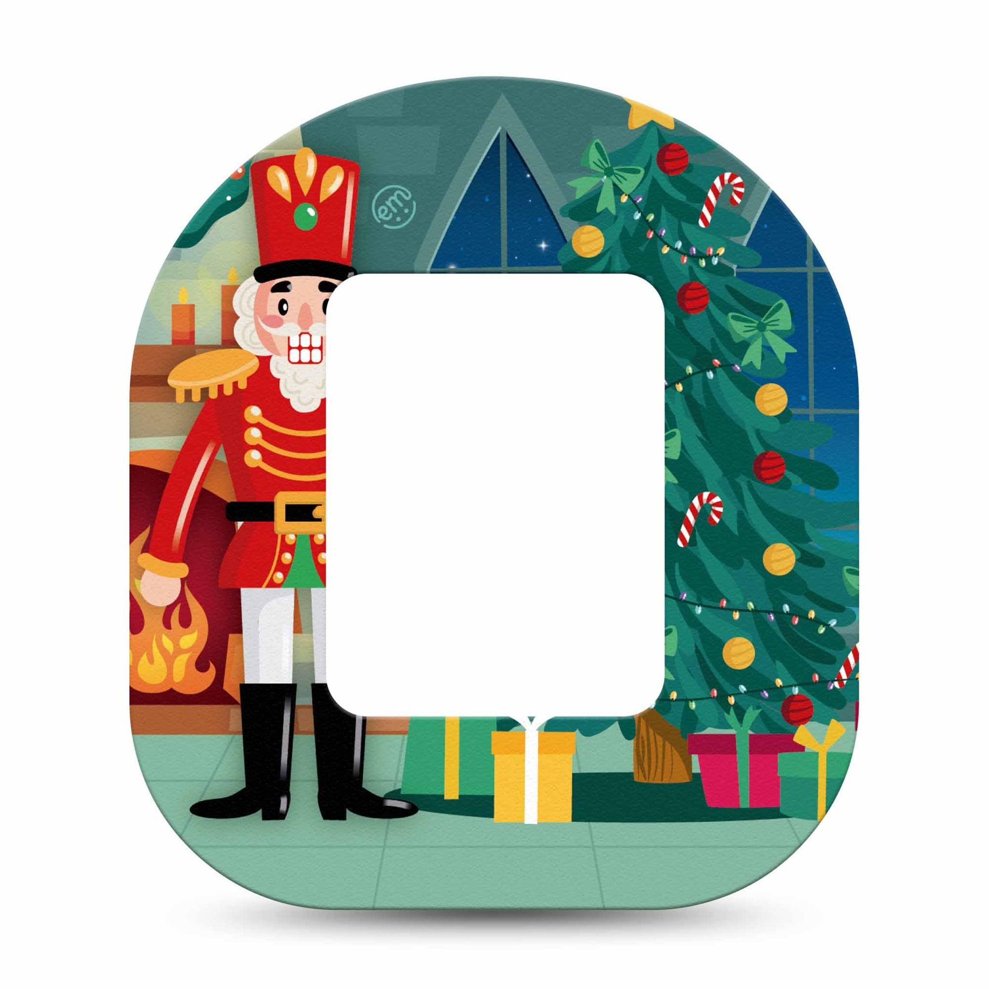 ExpressionMed Nutcracker Tandem Mobi Tape Single Tape Christmas Toy Soldier Theme, Adhesive Patch Pump Design