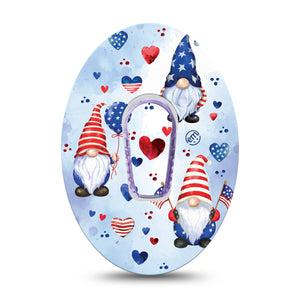 ExpressionMed Summer Gnomies Dexcom G6 Sticker and Tape american holiday theme Vinyl Sticker and Tape Design CGM Design