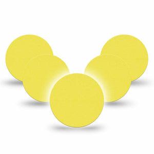 ExpressionMed Butter Yellow Freestyle Libre 3 and Libre 3 Plus Overpatch, 5-Pack Tape Solid Color, Adhesive Patch CGM Design