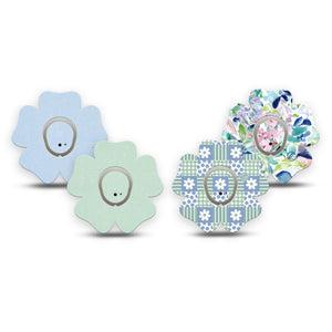 ExpressionMed Soft Balance Dexcom G7 and Dexcom Stelo Glucose Biosensor System Flower, tape and sticker  Soft color floral Fixing Ring Patch for CGM