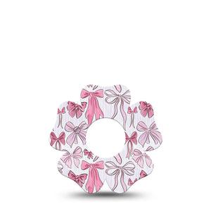 ExpressionMed Bows and Ribbons Infusion Set Flower Shape Tape 5-Pack Tape Pink Fabric Ribbon Bow Inspired, Plaster Continuous Glucose Monitor Design