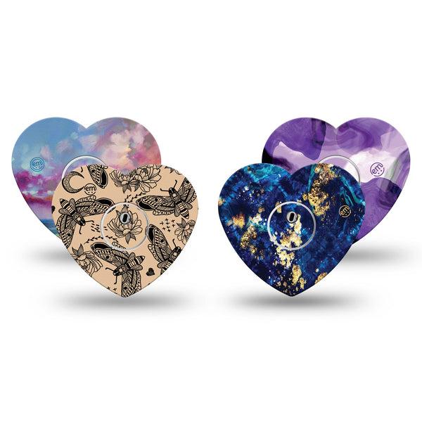 ExpressionMed Vivid Freestyle Libre 3 and Libre 3 Plus Heart, tape and sticker  bold blue palette Patch for CGM