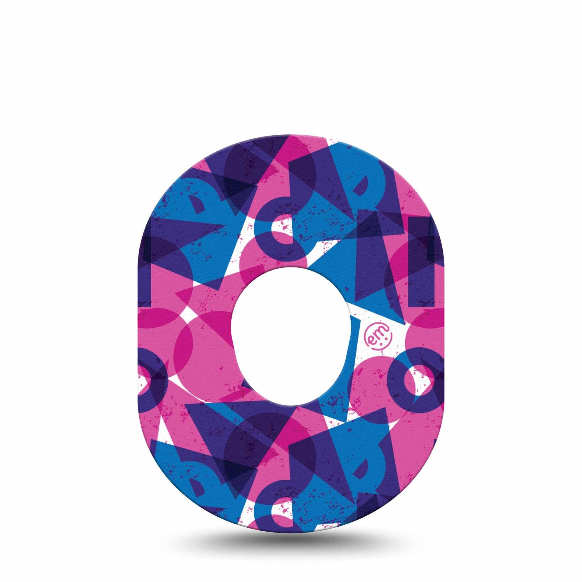 ExpressionMed Violet Vortex Dexcom G7 Tape, Dexcom Stelo Glucose Biosensor System, Single Tape Fun Geometric Shapes, Overlay Tape CGM Design
