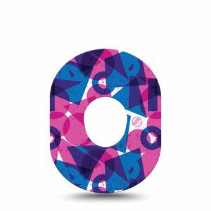 ExpressionMed Violet Vortex Dexcom G7 Tape, Dexcom Stelo Glucose Biosensor System, Single Tape Fun Geometric Shapes, Overlay Tape CGM Design