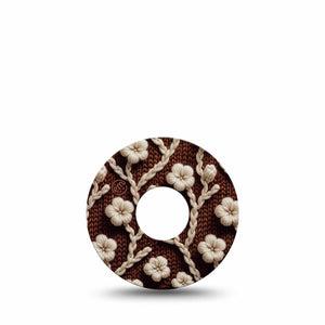 ExpressionMed Cozy Sweater Freestyle Libre 3 and Libre 3 Plus Tape, Single Tape Crochet Inspired Flowers, Adhesive Tape Continuous Glucose Monitor Design