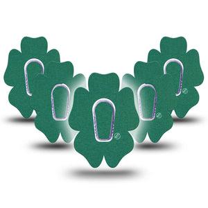 ExpressionMed Forest Green Dexcom G6 Flower Shape Tape, 5-Pack Tape and 5-Pack Sticker Earthy Green Tone, Adhesive Patch Continuous Glucose Monitor Design