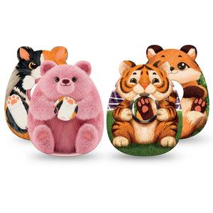 ExpressionMed Cute Wildlife Freestyle Libre 3 and Libre 3 Plus, 4-Pack Tape adorable woodland cat design Best Covers for CGM