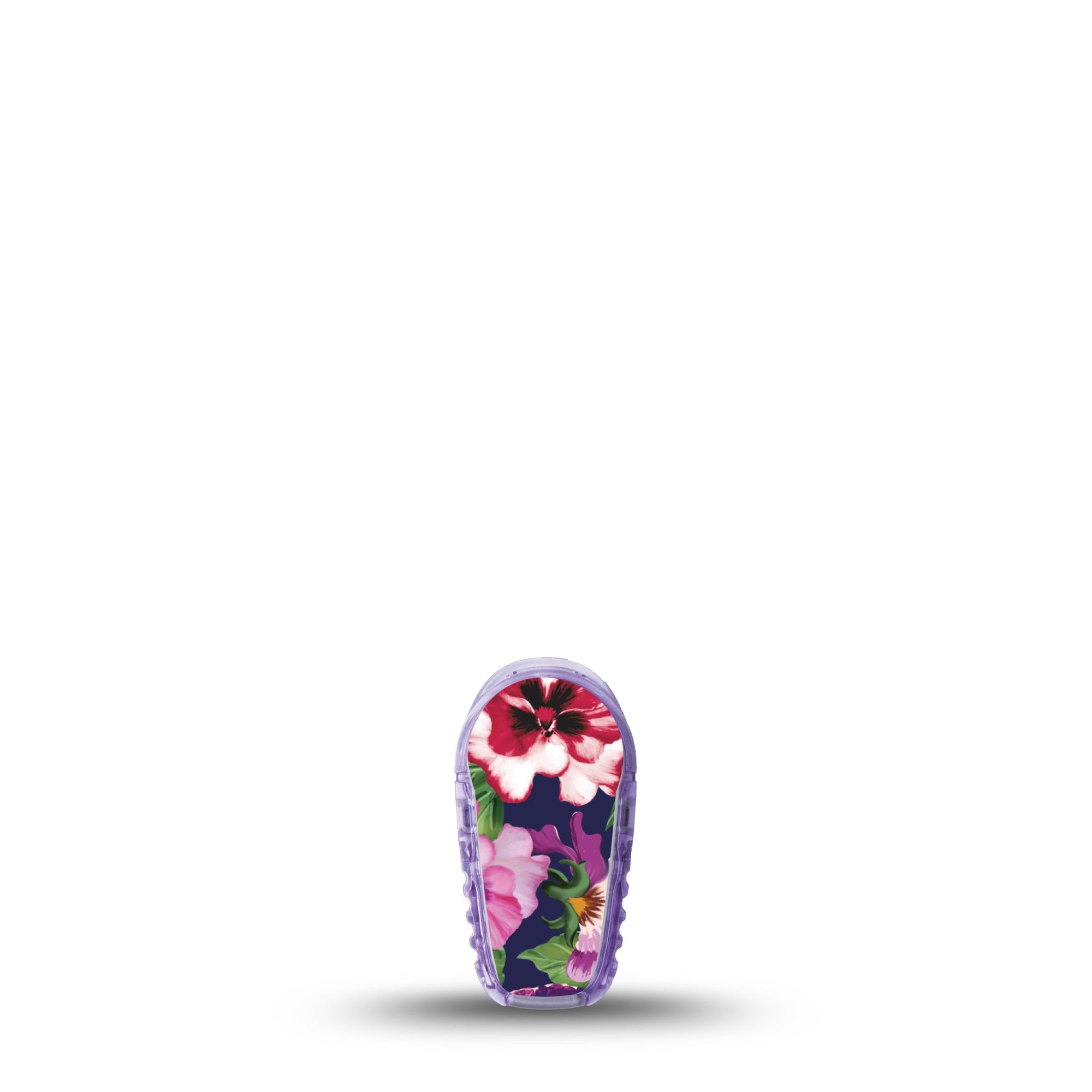 ExpressionMed Flower Girl Pansies Dexcom G6 Sticker Single Sticker Only Hot Pink and Violet Pansies, Vinyl Decoration Continuous Glucose Monitor Design