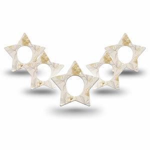 ExpressionMed Sketched Peonies Dexcom G7 and Dexcom Stelo Glucose Biosensor System Star, 5-Pack Neutral floral sketch Decorative Adhesive Tape for Continuous Glucose Monitor