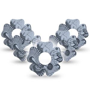 ExpressionMed Dani Infusion Set Flower Shape Tape 10-Pack Tape Botanical Art Plaster Continuous Glucose Monitor Design