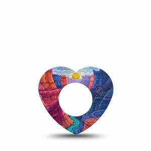 ExpressionMed Grand Canyon Freestyle Libre, Libre 2 Plus, and Abbott Lingo Heart, Single Tape desert canyon pattern Overlay Tape for CGM