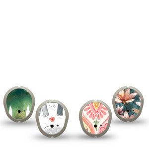 ExpressionMed Balance Bloom Dexcom G7 and Dexcom Stelo Glucose Biosensor System Sticker, 4-Pack Sticker peaceful flower pattern art Sensor Cover for Continuous Glucose Monitor