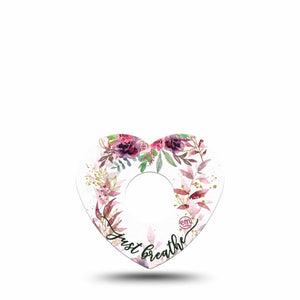 ExpressionMed Just Breathe Freestyle Libre 3 and Libre 3 Plus Heart Shape Tape Single Tape Calm Exhale, Plaster CGM Design