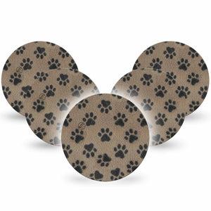 ExpressionMed Fuzzy Pawprints Dexcom G7 and Dexcom Stelo Glucose Biosensor System OverPatch, 5-Pack Woolly paws Patch for Continuous Glucose Monitor