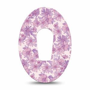 ExpressionMed Purple Daisy Dexcom G6 Tape, Single Tape Lilac Tranquility Blooms, Plaster Continuous Glucose Monitor Design