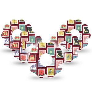 ExpressionMed Postage Stamp Infusion Flower, 10-Pack Fun postage stamps Fixing Ring Patch For Pump