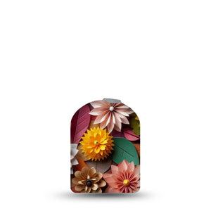 ExpressionMed 3D Floral Omnipod Full Wrap Center Sticker Single Sticker Only 3D-Look Floral Design, Vinyl Decoration Pump Design