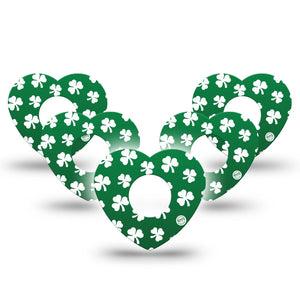 ExpressionMed Shamrock Infusion Set Heart Shape Tape 10-Pack Tape Shamrock Leaves, Adhesive Tape Continuous Glucose Monitor Design