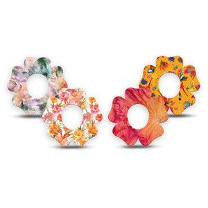 ExpressionMed Ruffle Bloom Dexcom G7 and Dexcom Stelo Glucose Biosensor System Flower, 4-Pack Tape ruffled flowers Adhesive Patch for Continuous Glucose Monitor