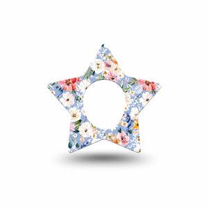 ExpressionMed Petal Breeze Dexcom G7 and Dexcom Stelo Glucose Biosensor System Star, Single Tape Baby blue spring Overlay Tape for CGM