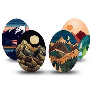ExpressionMed Mountain Escapade Medtronic Guardian Enlite Universal Oval, 4-Pack Tape black neutral alpine scenery Best Covers for CGM