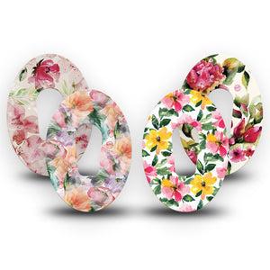 ExpressionMed Fragile Flowers Dexcom G6 Tape, 4-Pack Tape Variety Delicate Like Flowers, Plaster Continuous Glucose Monitor Design