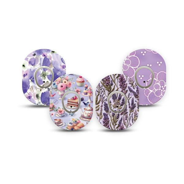 ExpressionMed Garden Party Dexcom G7 and Dexcom Stelo Glucose Biosensor System Mini, tape and sticker  Delightful lavenders Adhesive Tape for CGM