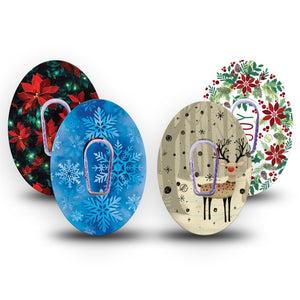 ExpressionMed Winter Woodland Cheer Variety Pack Dexcom G6 Sticker and Tape  December Themed, Vinyl Sticker and Tape Design CGM Design