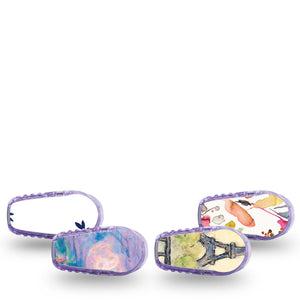 ExpressionMed WAtercolor Muse Dexcom G6 Sticker, 4-Pack Sticker Spring inspired prints Adhesive Tape for CGM