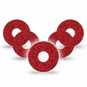 ExpressionMed Roses Freestyle Libre 3 and Libre 3 Plus, 5-Pack classic tattoo roses Sensor Decoration for CGM