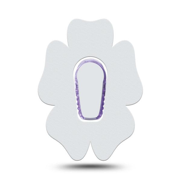 ExpressionMed White Dexcom G6 Flower Shape Tape Single Tape and Single Sticker Bright Surface, Adhesive Patch Continuous Glucose Monitor Design