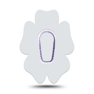 ExpressionMed White Dexcom G6 Flower Shape Tape Single Tape and Single Sticker Bright Surface, Adhesive Patch Continuous Glucose Monitor Design