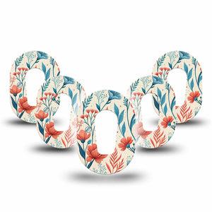 ExpressionMed Desert Wildflower Dexcom G6 Mini, 5-Pack High contrast floral design Waterproof Plaster for Continuous Glucose Monitor