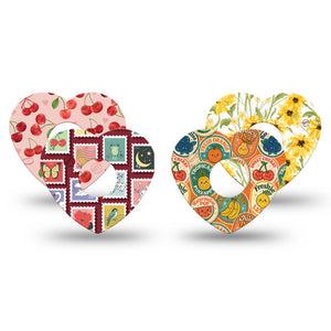 ExpressionMed Sweet Stickers Freestyle Libre 3 and Libre 3 Plus Heart, 4-Pack Tape Motif sticker inspired Adhesive Patch for Continuous Glucose Monitor