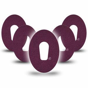 ExpressionMed Wine Red Dexcom G6 Tape, 5-Pack Tape Basic Color, Plaster Continuous Glucose Monitor Design