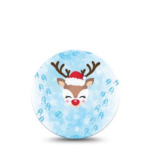 ExpressionMed Flurry the Reindeer Dexcom 2 Overpatch Chrismas Animal, CGM Plaster Tape Design, Dexcom Stelo