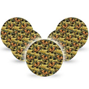 ExpressionMed Coneflowers & Monarchs Dexcom G7 Overpatch Tape 5-Pack Pollinating Flowers And Butterflies, CGM Adhesive Patch Design, Dexcom Stelo